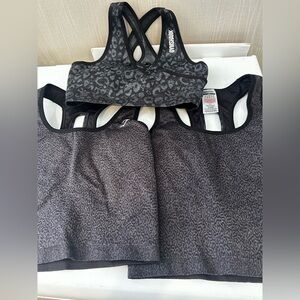 Gymshark Black and Gray Patterned Sports Bra